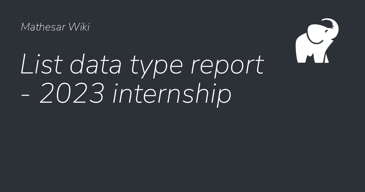 List data type report - 2023 internship - Mathesar Wiki