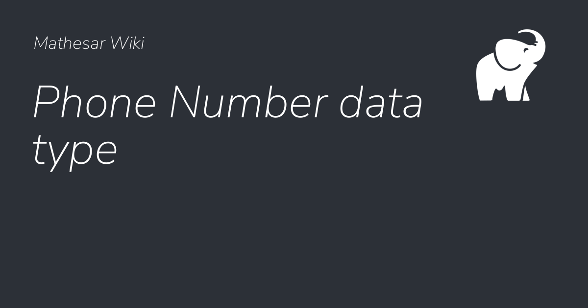 Phone Number Type Sql Phone Number data type - Mathesar Wiki