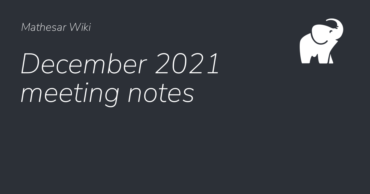 December 2021 meeting notes - Mathesar Wiki